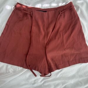 Silk red shorts